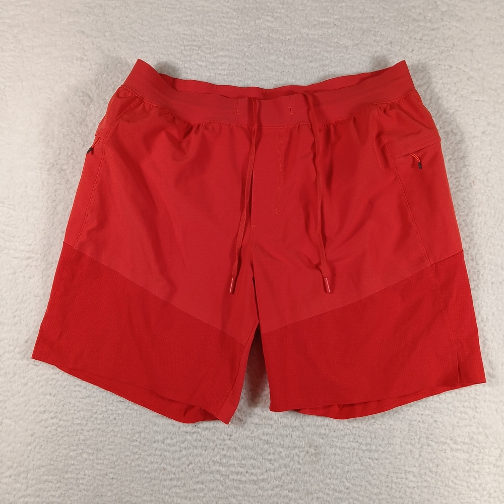 Lululemon Shorts Mens XL Red Train to Beach 8" Inseam Lined Hybrid Athleisure